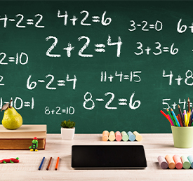 math problems on a chalkboard