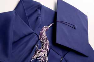 Graduation cap and gown